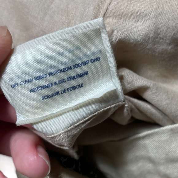 Anthropologie Linen Blend Skirt 6 Edme Esyllte Metallic Scalloped Tulip Gold - Picture 12 of 12